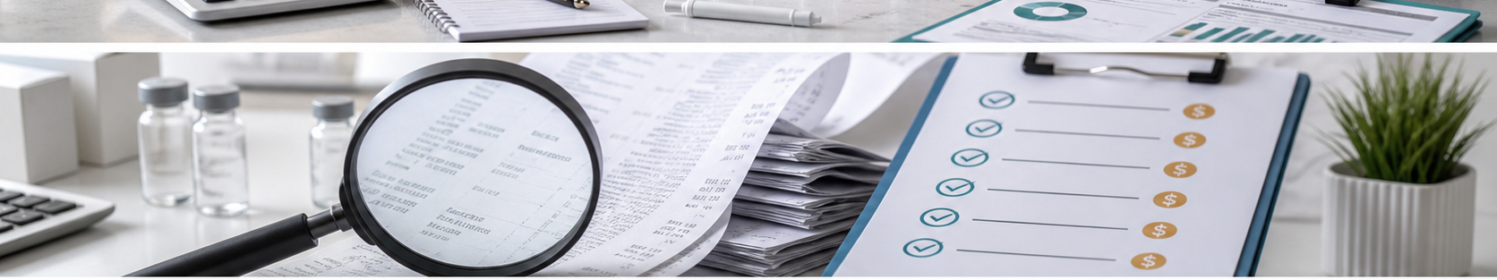 Cheapest tirzepatide hidden-fee audit with receipts, magnifier, and checklist marks
