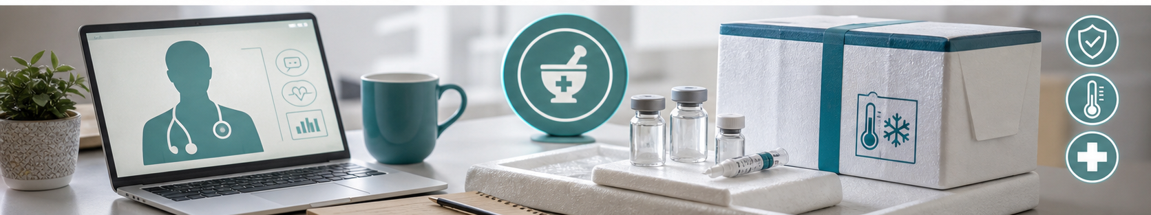 Cheapest tirzepatide safe online purchasing checklist with clinician screen, pharmacy seal, and cold shipping package